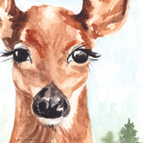 Watercolor deer painting wall art print unframed.