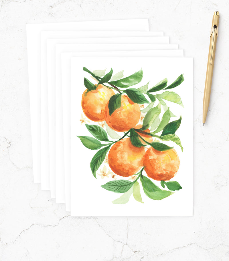 Oranges Botanical Note Card Set