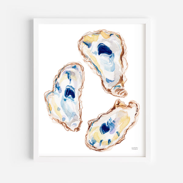 Watercolor Oyster Shells No3 Art Print