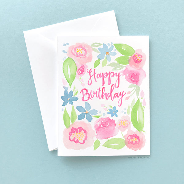 Pastel Petals Birthday Card