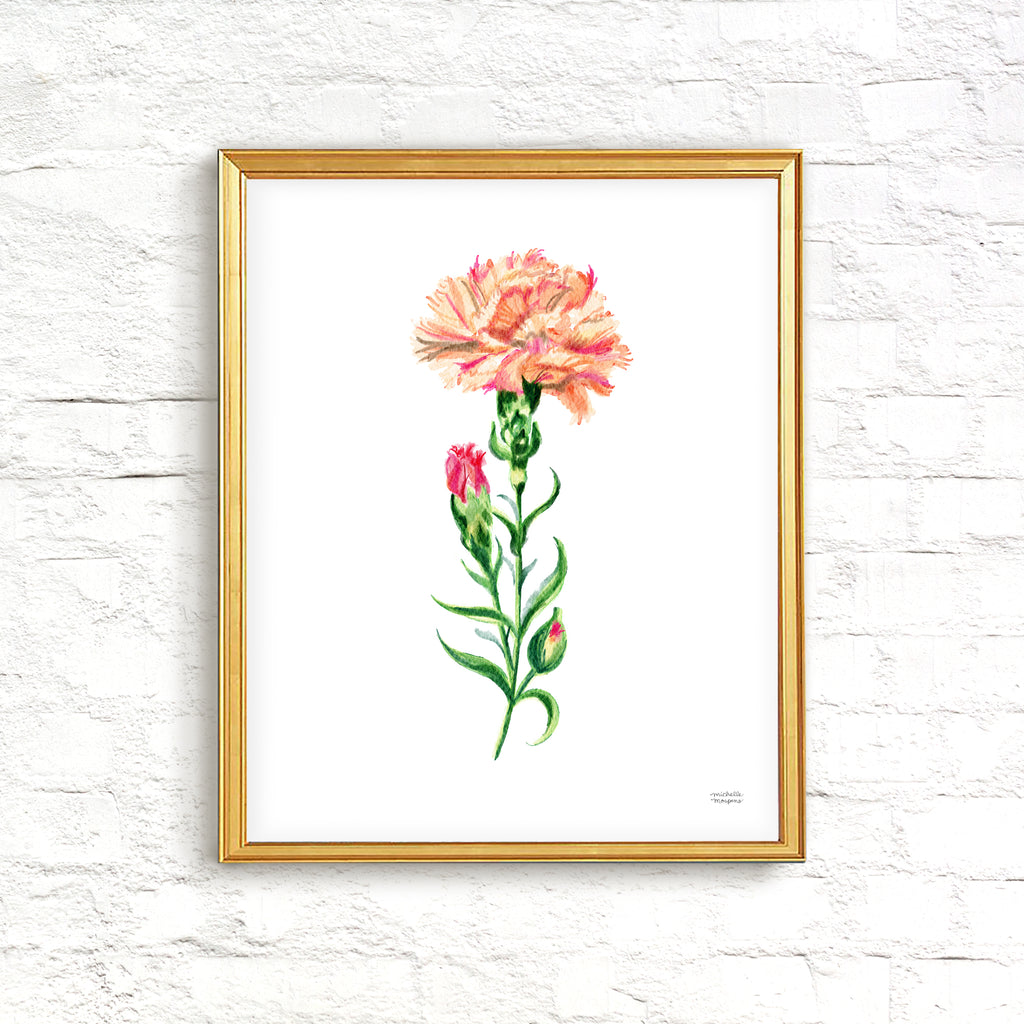 Small Print of Pink Carnation - Michele Clamp Art
