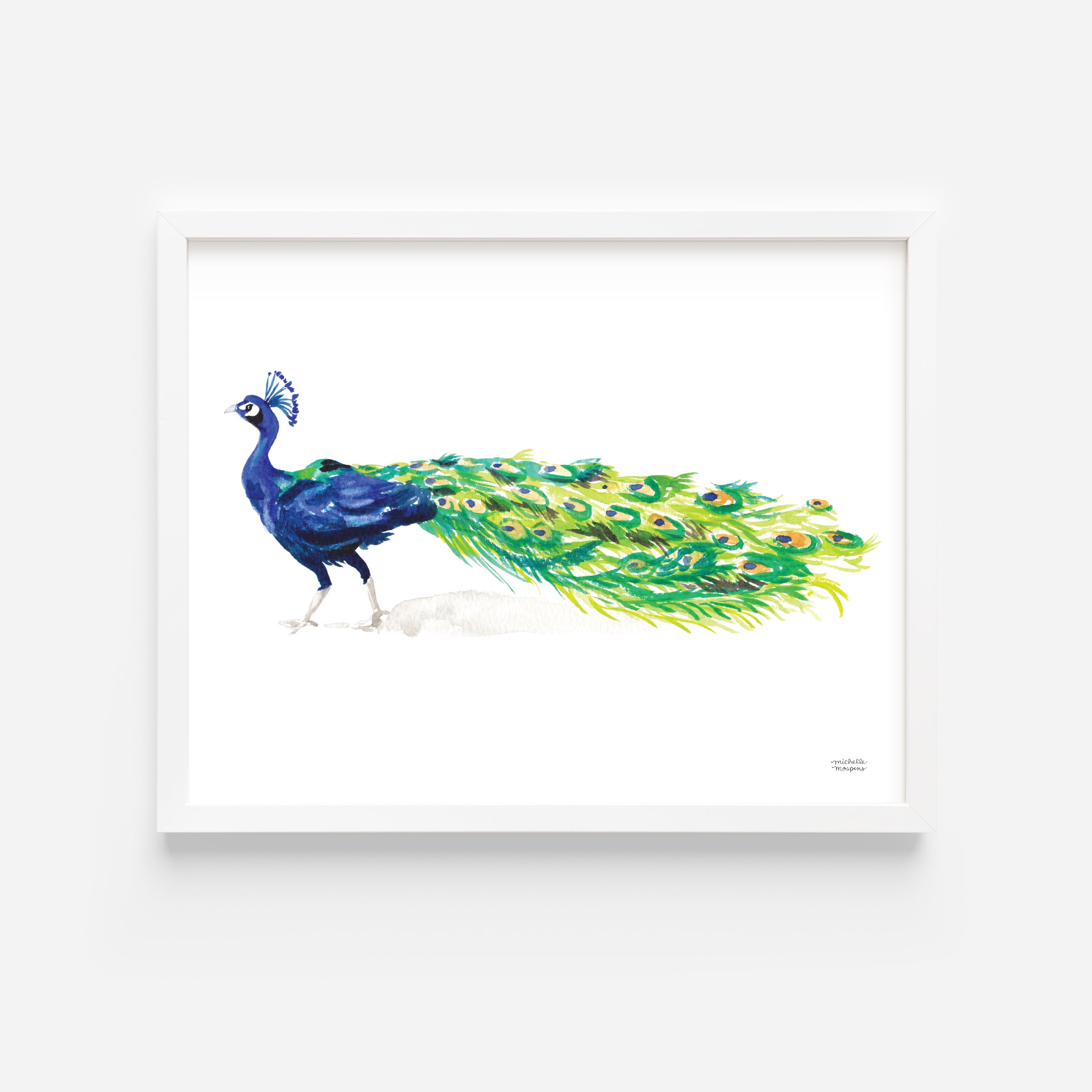 Watercolor Peacock No. 2 Wall Art Print