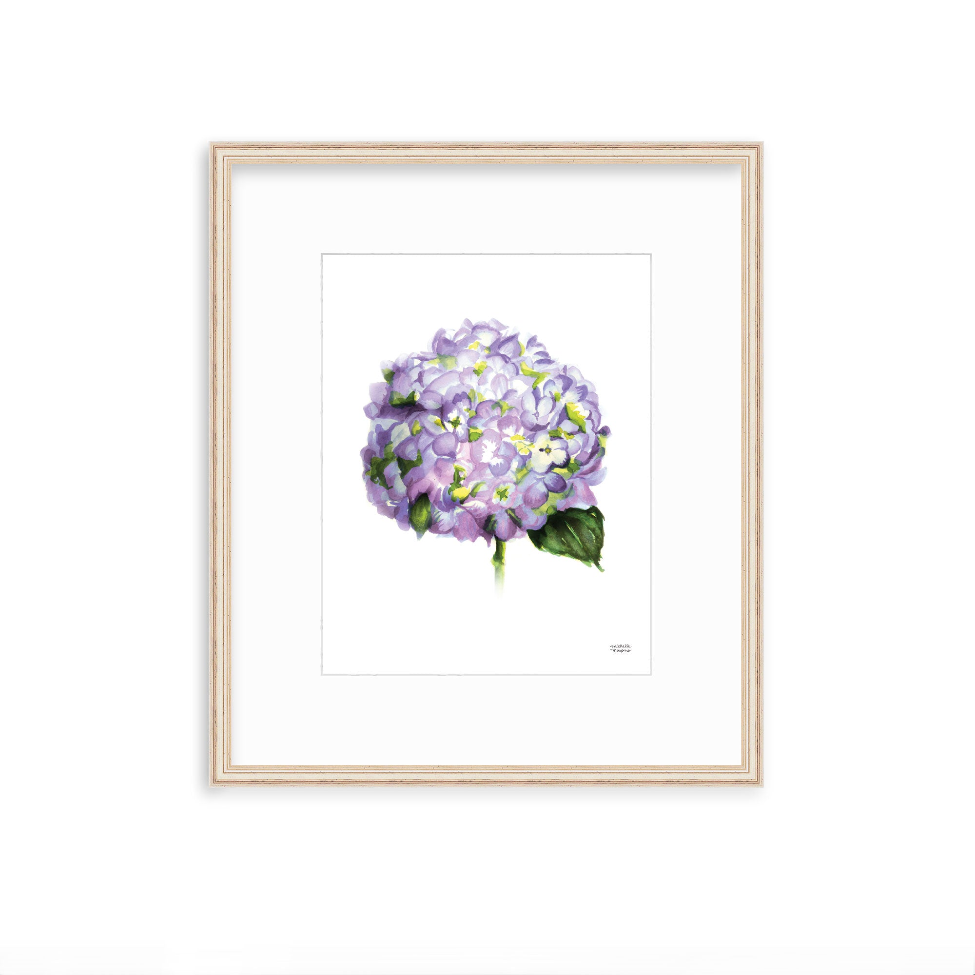 Purple Hydrangea Watercolor Print