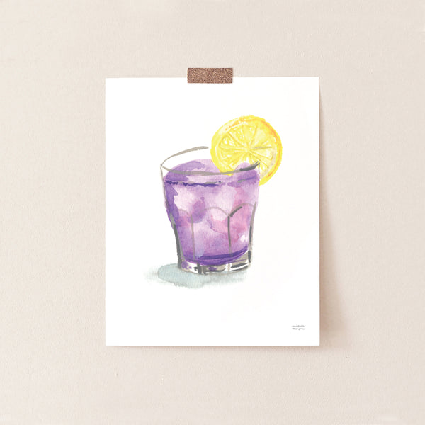 Purple Orchid Cocktail Art Print