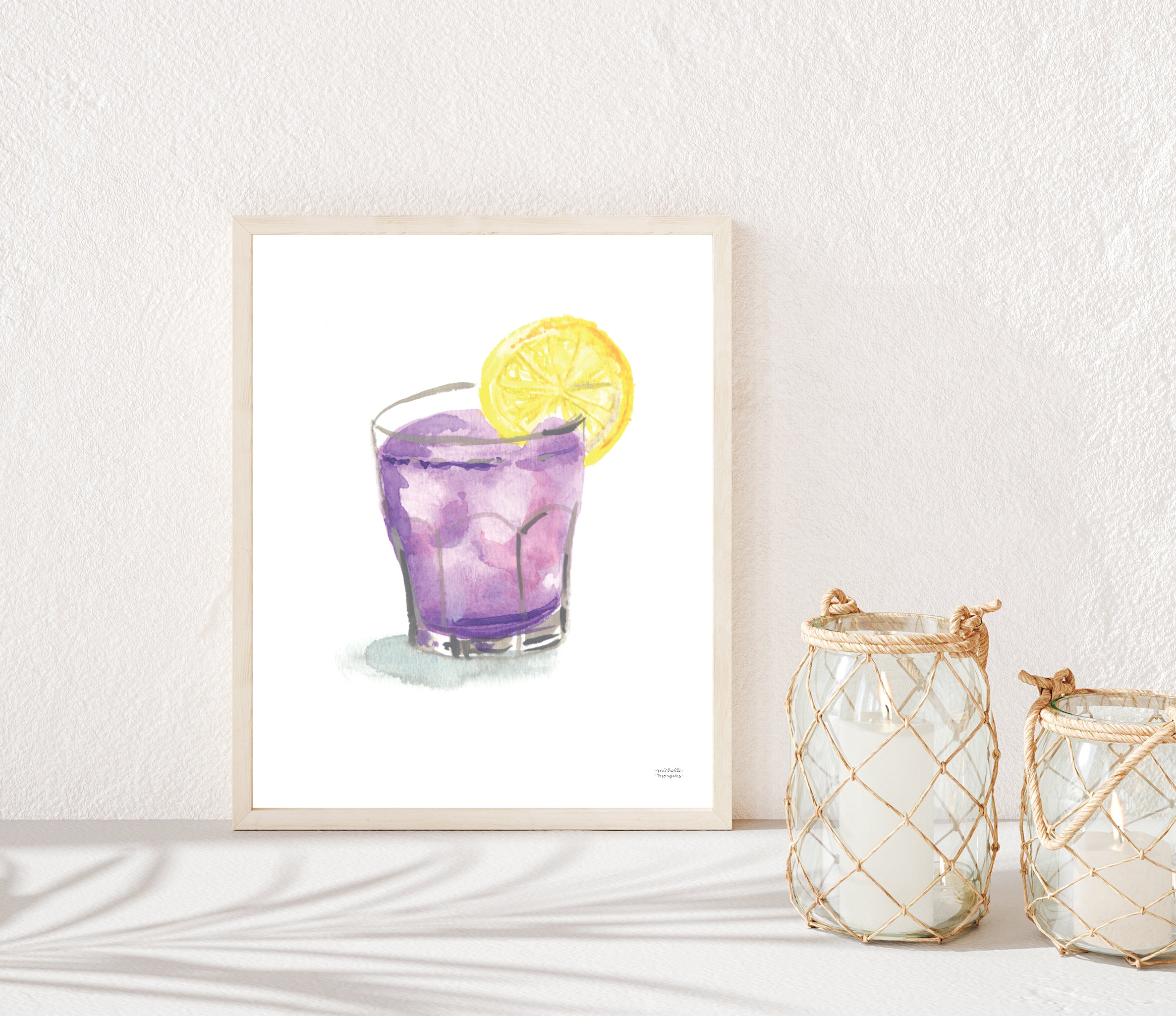 Purple Orchid Cocktail Art Print