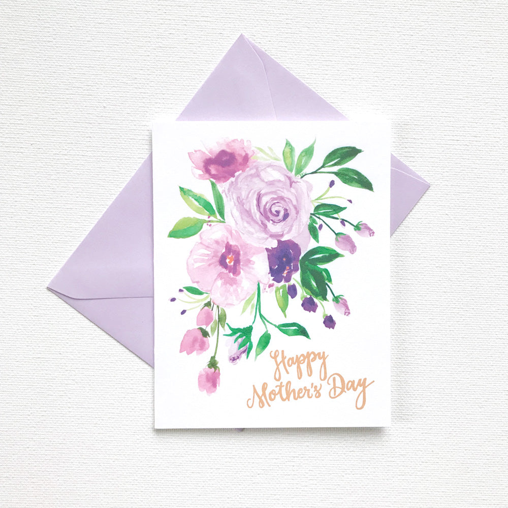 Purple Posy Mother's Day Card by Michelle Mospens