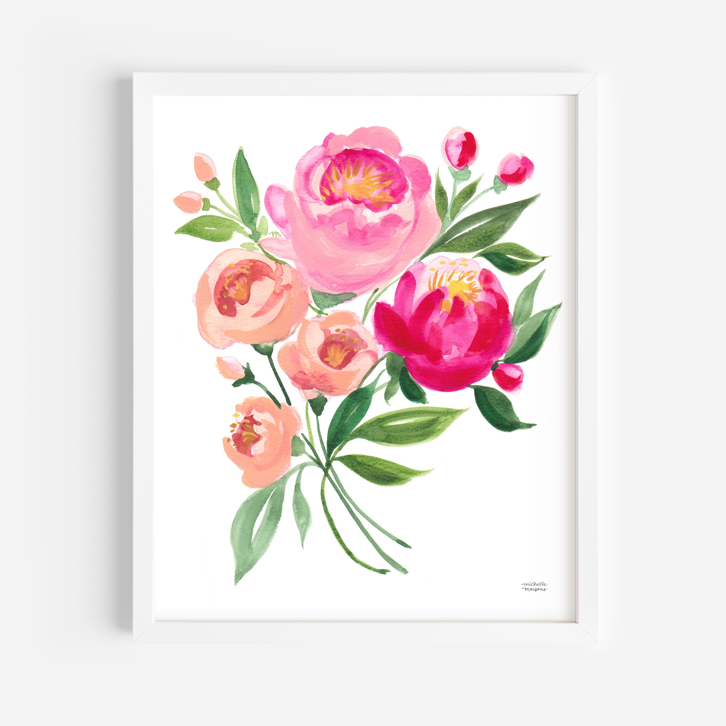 Spring Bouquet Floral Watercolor Wall Art Print