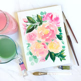 Hand-gathered Bouquet Watercolor Art Print
