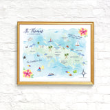 St. Thomas U.S. Virgin Islands Map Art Print
