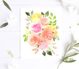 Sunshine Bouquet Floral Watercolor Wall Art Print