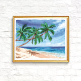 Tropical Island Vibes Watercolor Wall Art Print