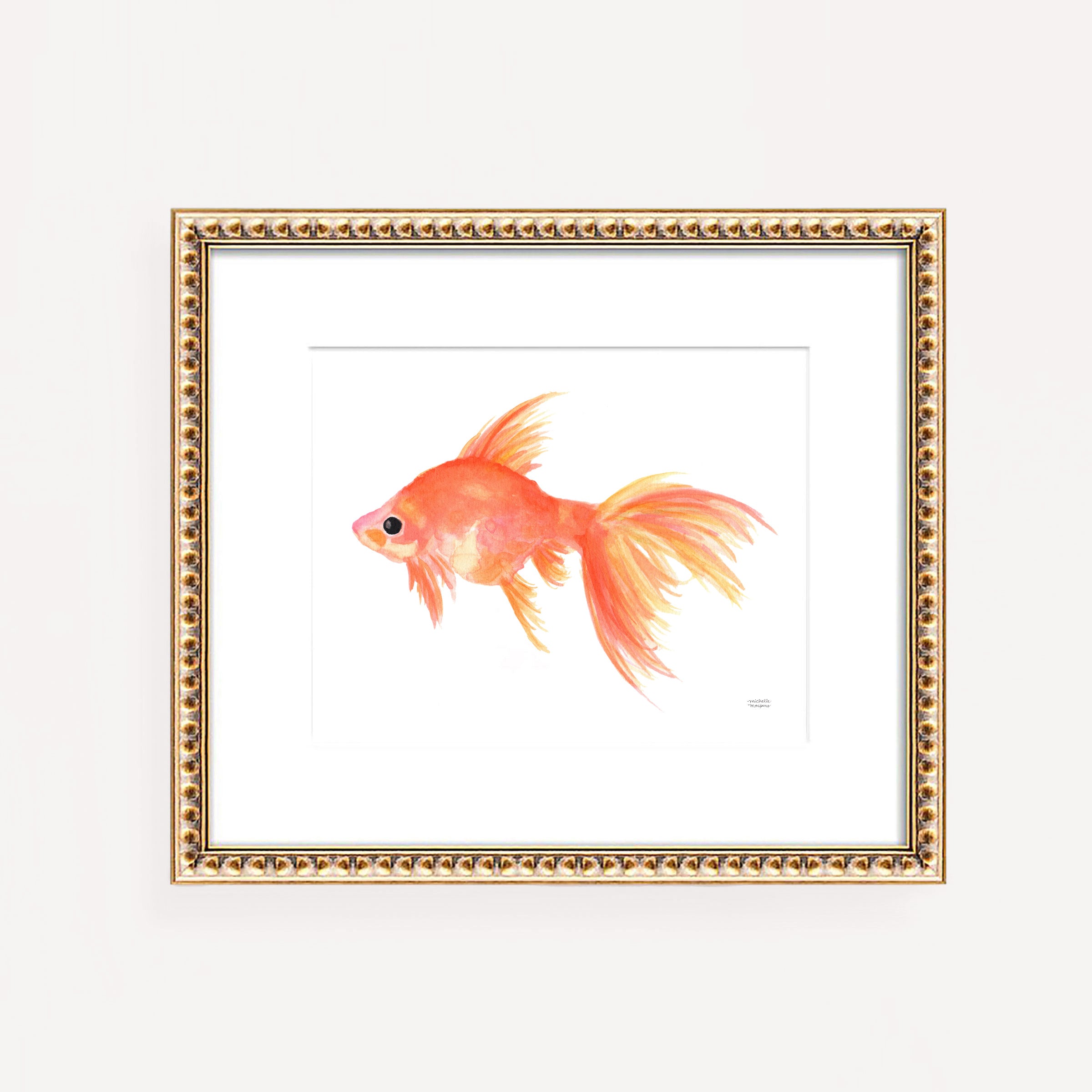 Goldfish Watercolor Wall Art Print
