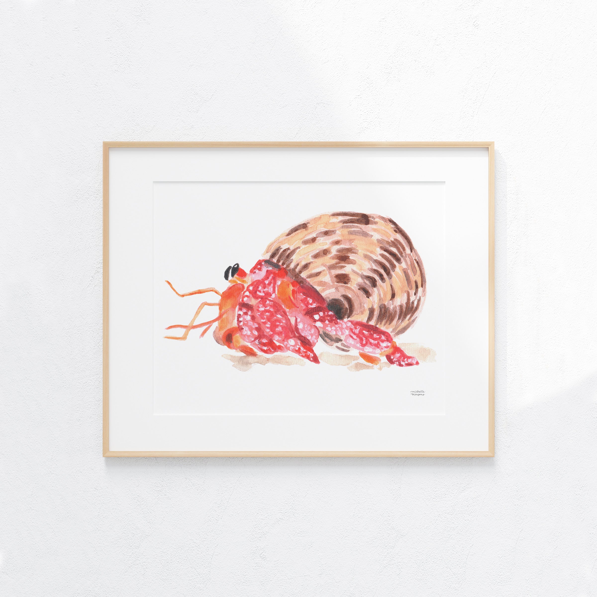 Sunny The Hermit Crab Art Print - Watercolor by Michelle Mospens