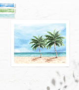 Watercolor Key West Shore Art Print