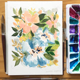 French Country Florals Watercolor Art Print
