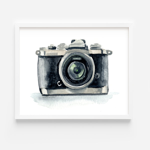 Watercolor Camera No1 Wall Art Print by Michelle Mospens