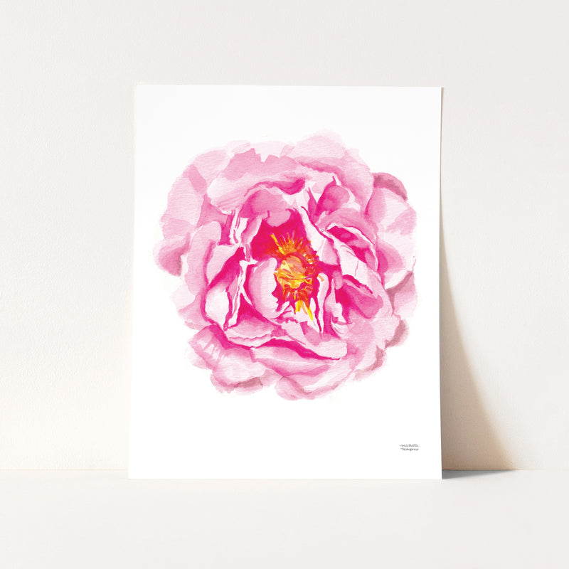 Watercolor Botanical Peony Flower Art Print
