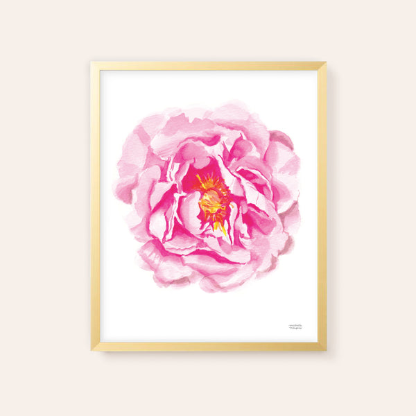 Watercolor Botanical Peony Flower Art Print