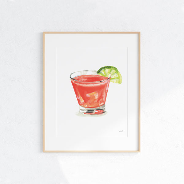 Sea Breeze Cocktail Art Print