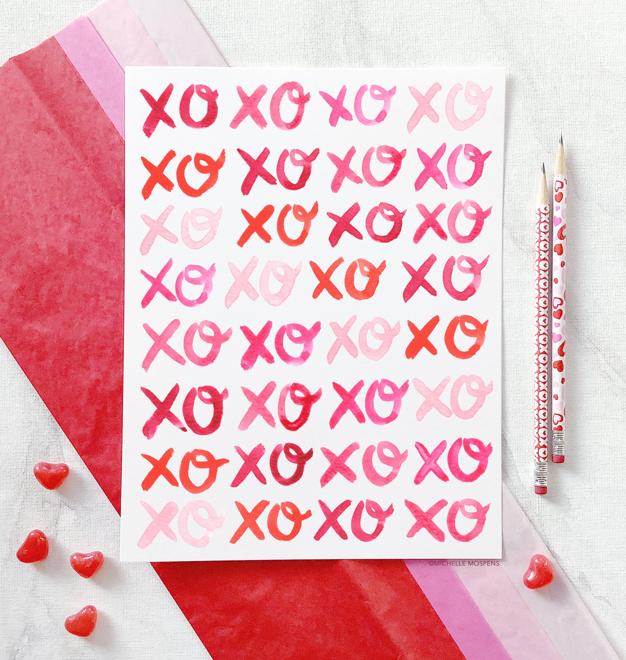 xoxo Love Art Print by Michelle Mospens